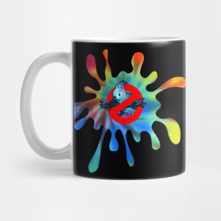 Ghostbusters Psychedelic No Ghost Tie Dye Splat on Black Mug